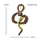 Looped Rhinestone Snake Brooch — dimensions