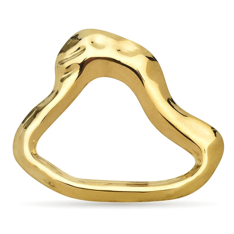 Undulating Triangle Frame Brooch — Gold