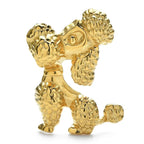 Textured Puppy Dog Brooch — Gold