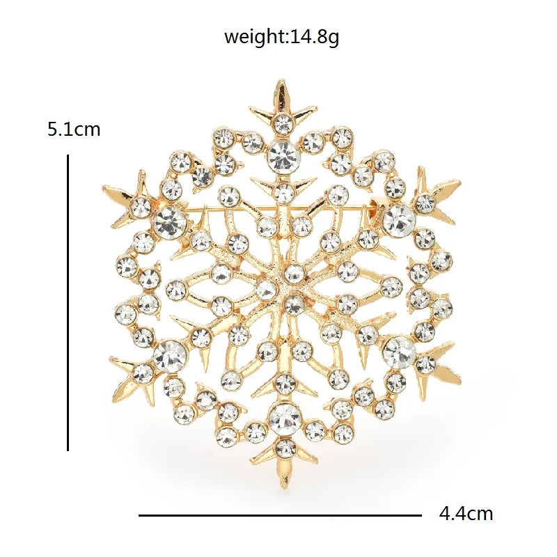 Filigree Crystal Snowflake Brooch