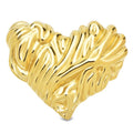 Textured Love Heart Brooch — Gold