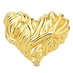 Textured Love Heart Brooch — Gold
