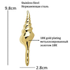 Slender Spiral Seashell Silhouette Brooch