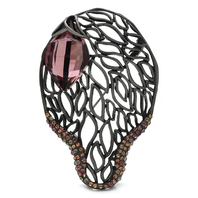 Openwork Leaf with Faceted Accent Brooch product variant photo