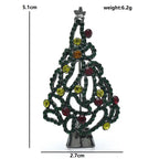 Openwork Christmas Tree with Colorful Ornaments Brooch