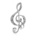 Rhinestone Treble Clef Brooch