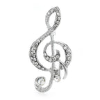 Rhinestone Treble Clef Brooch