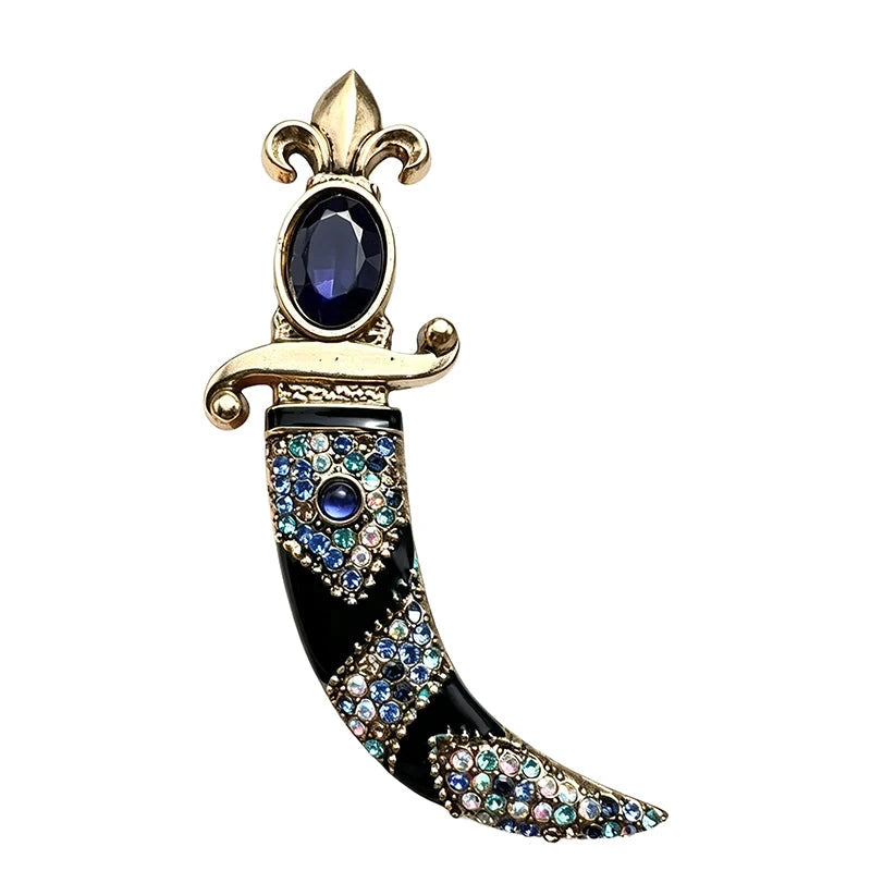 Vintage Curved Scimitar Sparkle Brooch original white background variant photo