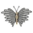 Radiating Butterfly Wings with Sparkling Lines Brooch original white background product photo