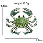 Sparkling Crab with Raised Claws Brooch