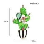 Enamel Flowering Cactus Brooch