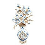 Lilies in Jeweled Vase Brooch original white background product photo