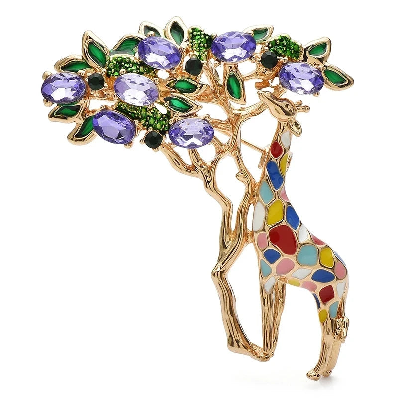 Giraffe Reaching for Jeweled Leaves Brooch original variant product photo
