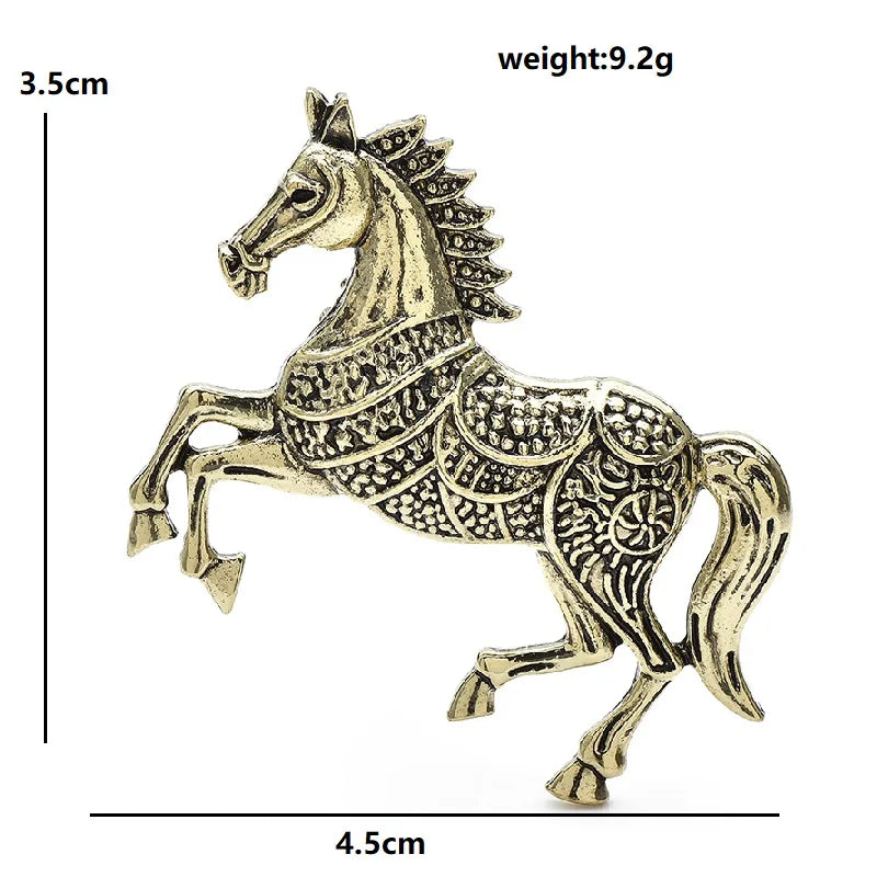 Openwork Running Horse Brooch — dimensions