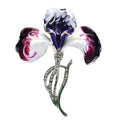 Purple Enamel Orchid with Rhinestone Stem Brooch original variant product photo