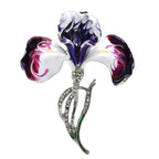 Purple Enamel Orchid with Rhinestone Stem Brooch original variant product photo