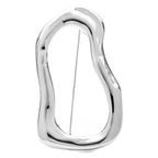 Polished Organic Openwork Loop Brooch — Silver