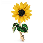 Yellow Enamel Sunflower Brooch — Sunflower