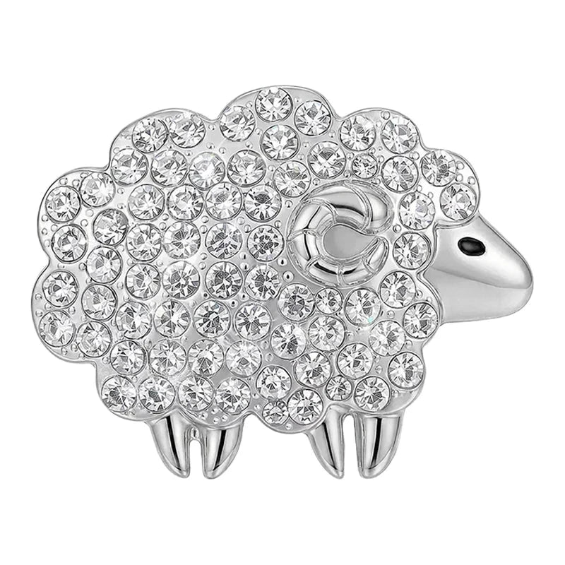 Sparkling Sheep with Curled Horns Brooch original white background product photo