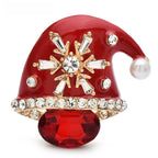 Red Enamel Santa Hat with Snowflake Brooch original variant product photo