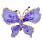 Enamel Swallowtail Butterfly Brooch — Purple