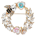 Bee and Wheat Wreath Brooch — Bee & Wheat Wreath
