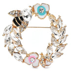 Bee and Wheat Wreath Brooch — Bee & Wheat Wreath