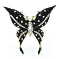 Black Enamel Swallowtail Butterfly Brooch