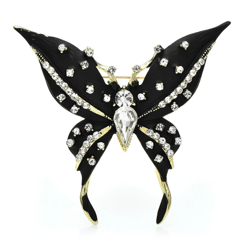 Black Enamel Swallowtail Butterfly Brooch