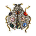 Jeweled Ladybug with Contrasting Spots Brooch — Multicolor