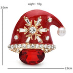 Red Enamel Santa Hat with Snowflake Brooch dimensions and weight