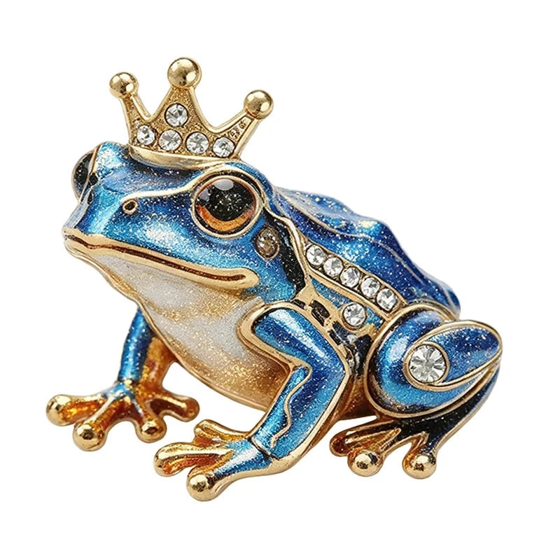 Patterned Frog Prince with Crown Brooch original white background product photo