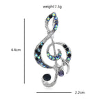 Rhinestone Treble Clef Brooch