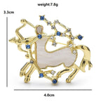 Sagittarius Centaur with Abalone-Look Inset Brooch — dimensions