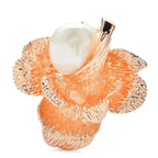 Textured Rose with Pearl-Look Center Brooch product variant photo