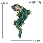 Curving Gecko with Patterned Body Brooch