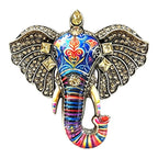 Ornate Elephant Head with Jeweled Ears Brooch original white background product photo