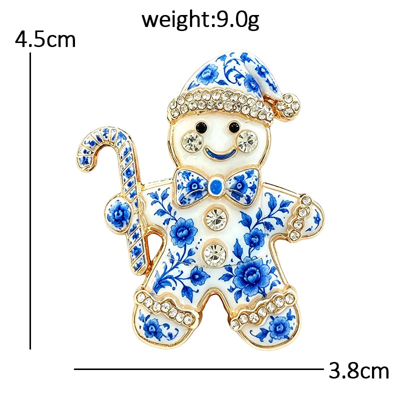 Gingerbread Man with Candy Cane Brooch