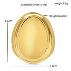 Polished Oval with Raised Rim Brooch — dimensions