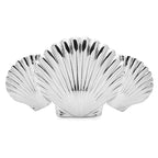 Layered Scallop Shells Stainless Steel Brooch — Silver