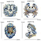 Ornate Zodiac Symbol Brooch