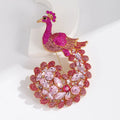 Peacock with Floral Jewel Tail Brooch