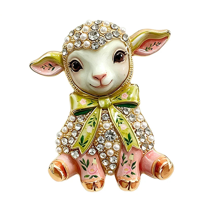Ribbon Bow Toy Lamb Brooch original white background variant photo