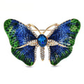 Gradient Enamel Butterfly Brooch — Blue & Green