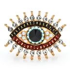 Jeweled Radiant Eye Brooch