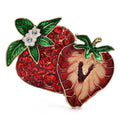 Enamel Strawberry and Slice Brooch — Strawberry & Slice