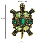 Vintage Jeweled Turtle with Oval Shell Brooch dimensions and weight