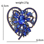 Faceted Flower in Open Heart Brooch