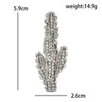 Clear Rhinestone Cactus Brooch — dimensions