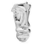 Sculptural Abstract Face Stainless Steel Brooch — Silver